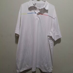 Under Armour White Heatgear Loose Fit Polo Shirt Mens 2XL Golf Athletic Casual